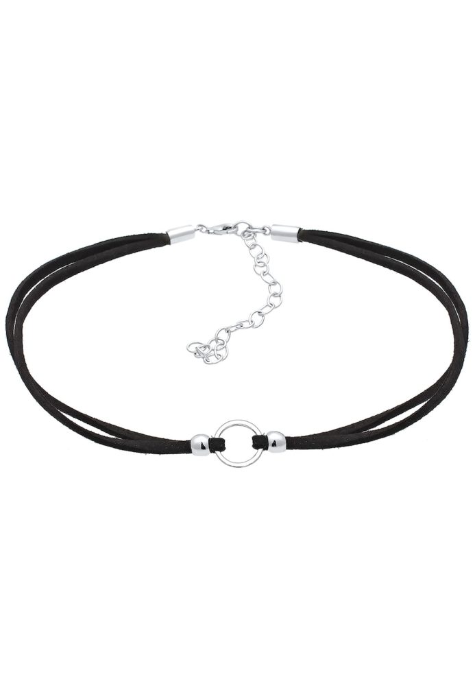 Elli Trend Choker Kreis Band Schwarz 925 Silber Ketten 1 ct Damen