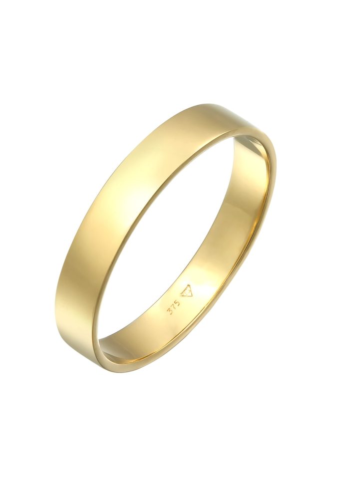 KUZZOI Bandring Herrenring Freundschaftsring 375 Gelbgold Ringe 1 ct