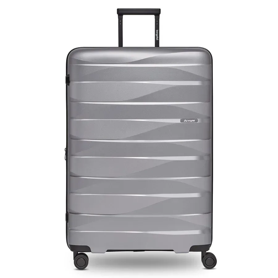 bergpfeil Travel 4-Rollen Trolley L 75 cm mit Dehnfalte Reisetaschen 1 ct Silber Herren