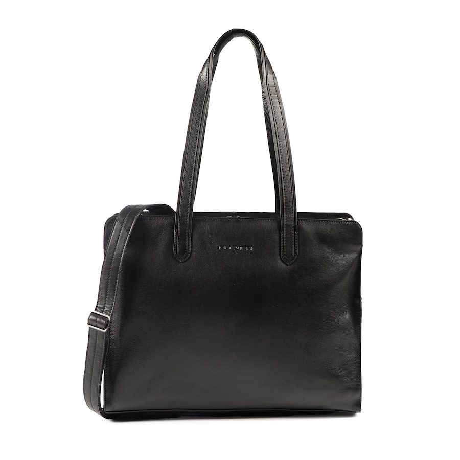 Plevier Power Aktentasche Leder 41.5 cm Laptopfach Laptoptaschen 1 ct Schwarz Damen