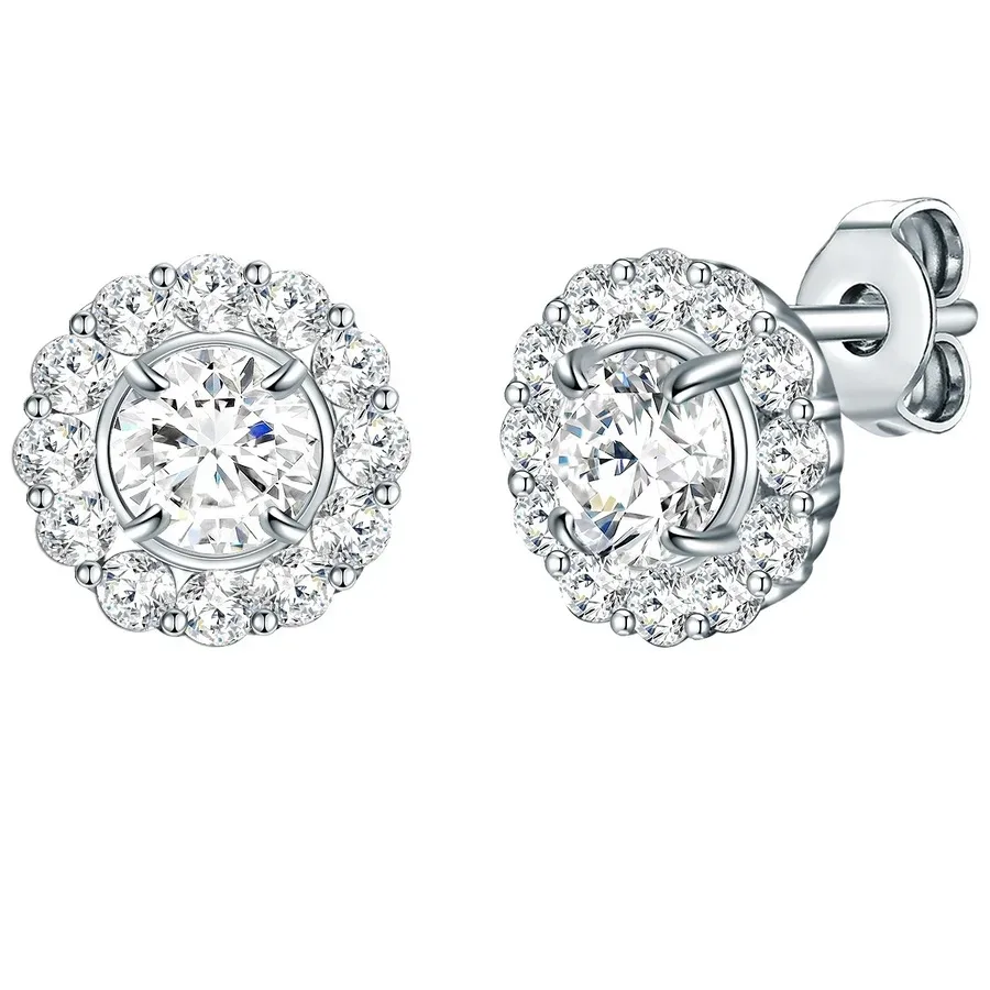 Trilani Ohrstecker Sterling Silber Zirkonia in Silber Ohrringe 1 ct Damen