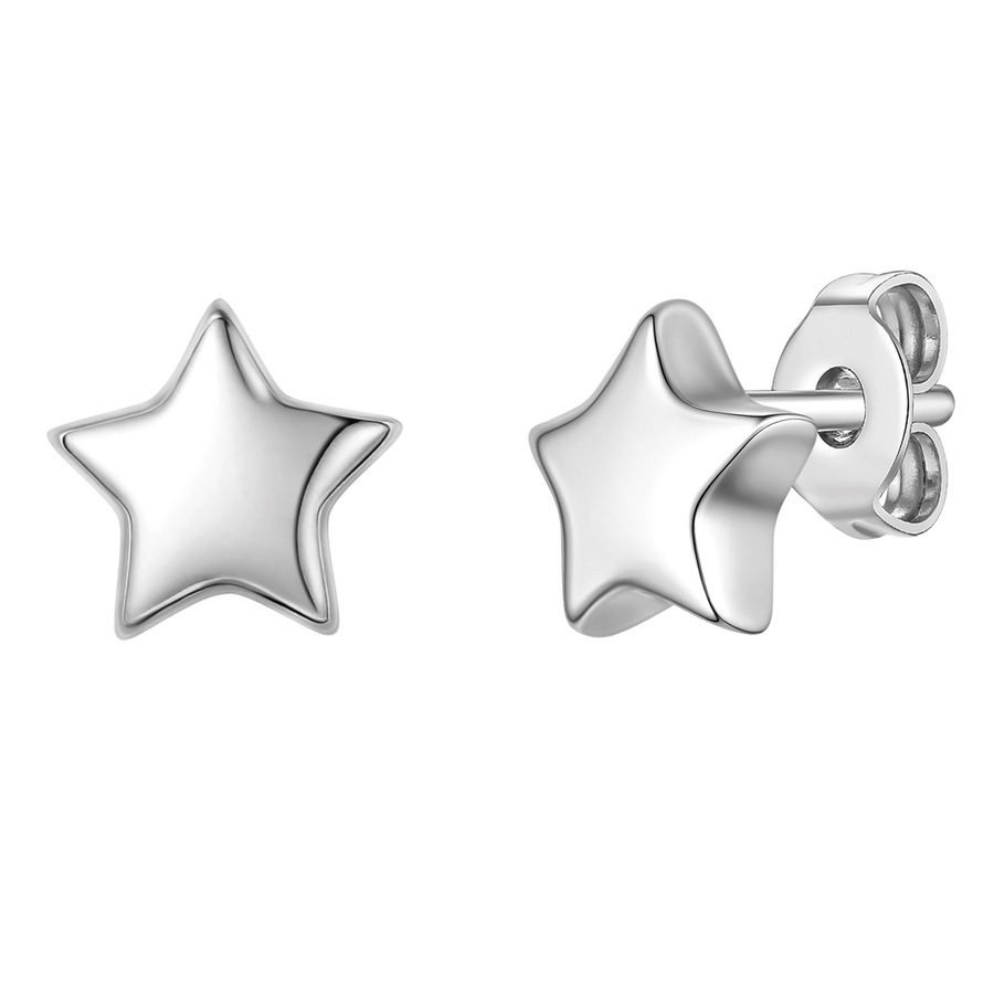 Lulu & Jane Ohrstecker Stern aus Messing in silber Ohrringe 1 ct Damen