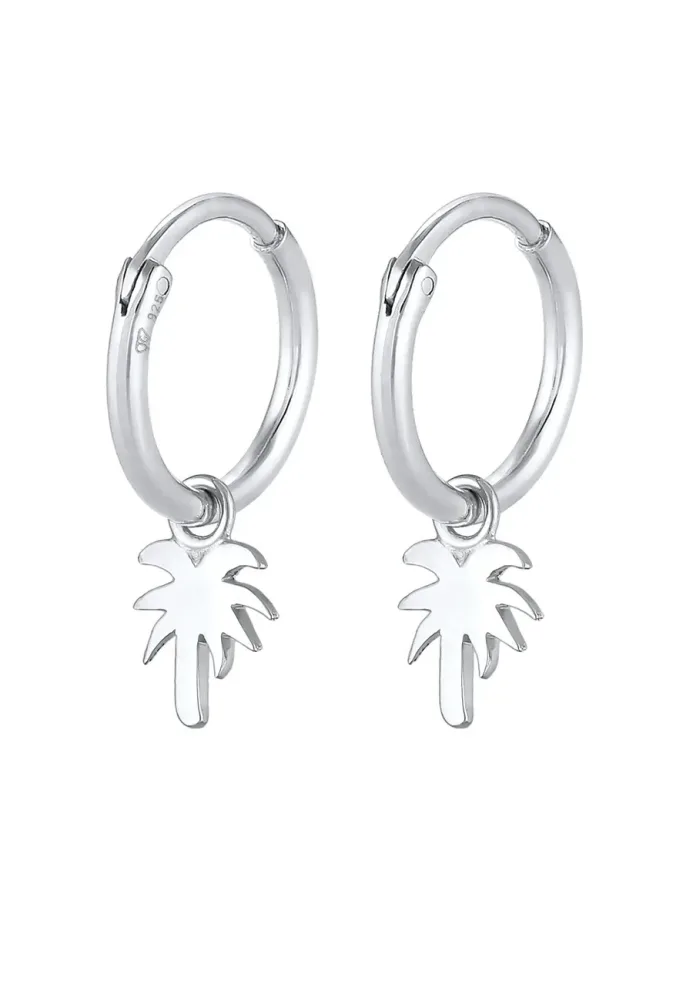 Elli Creolen Palme Trend Filigran 925 Silber Ohrringe 1 ct Damen