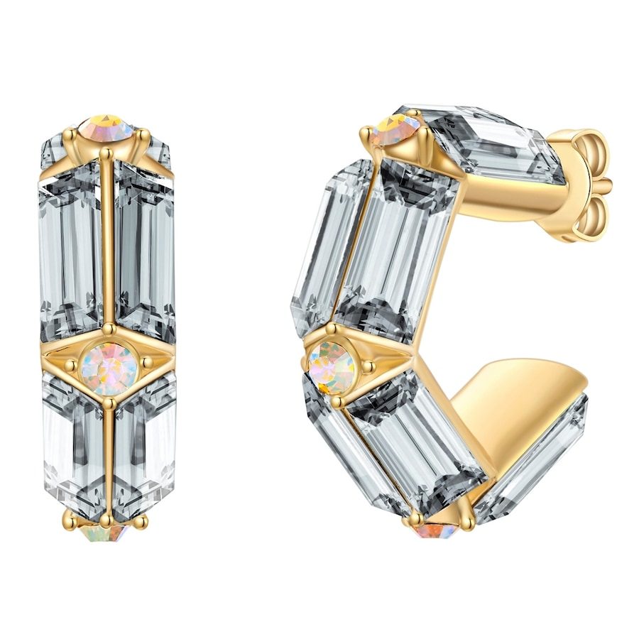 Yokoamii Creolen aus Metall-Legierung in gelbgold mit Glaskristall Ohrringe 1 ct Damen