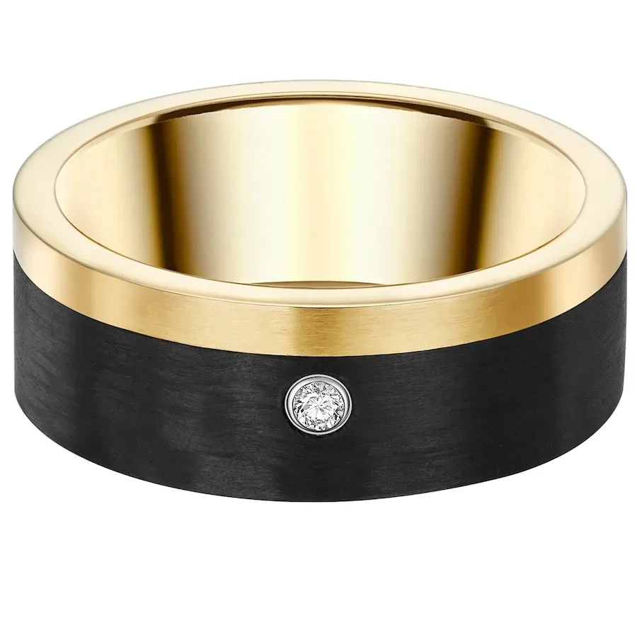 Trilani Ring aus Edelstahl in gelbgold mit Zirkonia Ringe 1 ct Damen