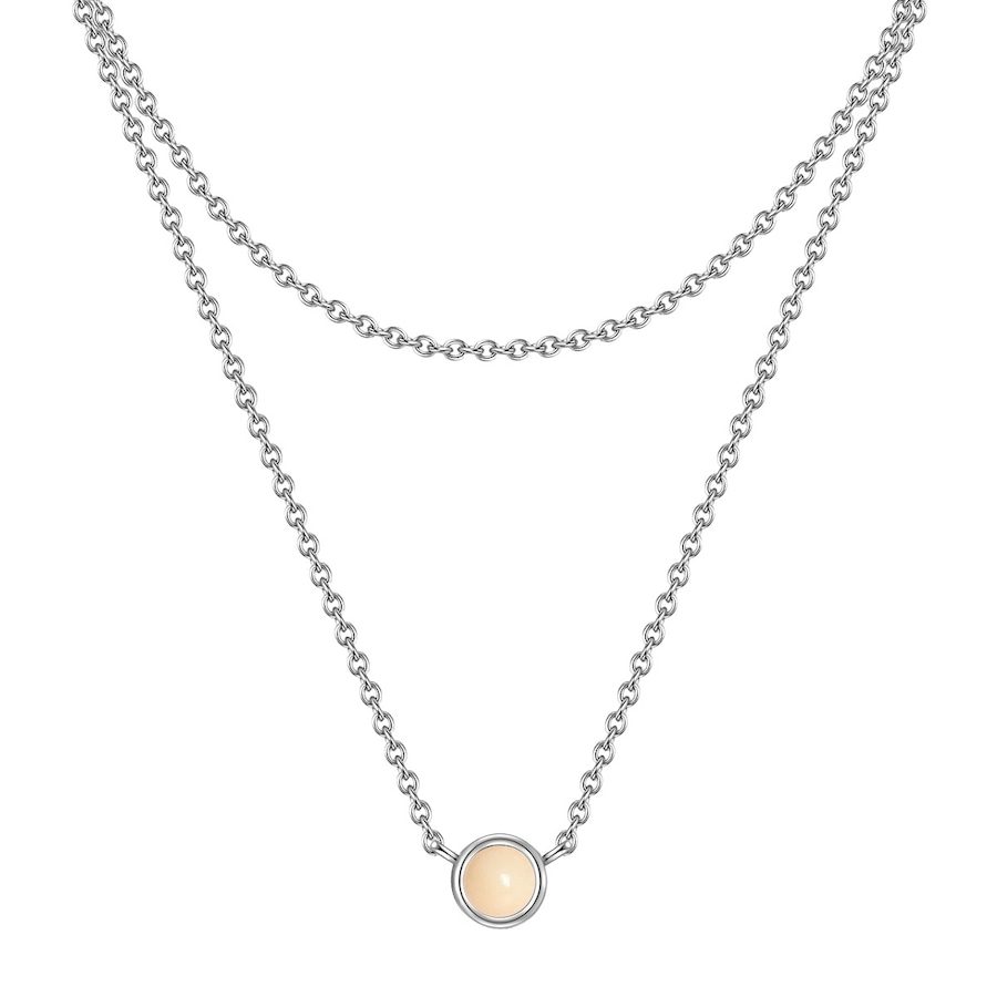 Glanzstücke München Halskette Sterling Silber Rosenquarz in Silber Ketten 1 ct Damen