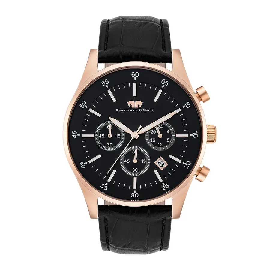 Rhodenwald & Söhne Armband-Uhr Goodwill aus Echtleder in roségold Uhren 1 ct Herren