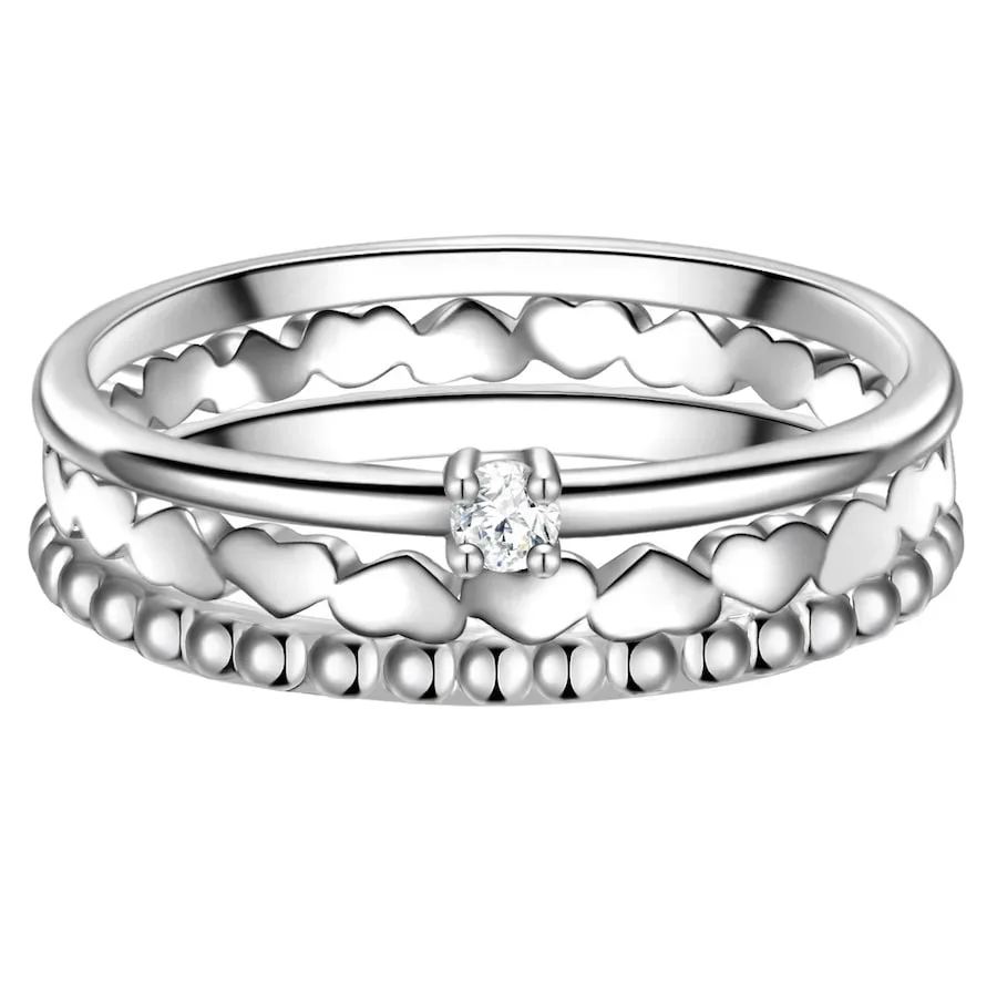 Glanzstücke München Ring Herz/Kugel Sterling Silber Zirkonia in Silber Ringe 1 ct Damen