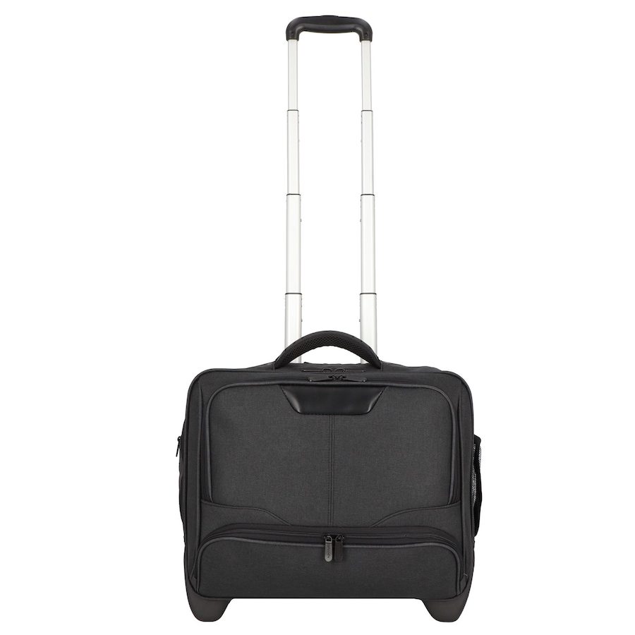 Dermata 2 Rollen Businesstrolley 44 cm Laptopfach Reisetaschen 1 ct Schwarz Herren
