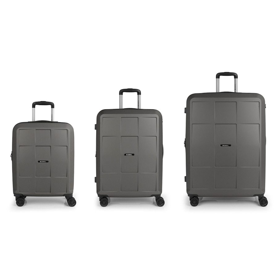 Gabol Montreal 4 Rollen Kofferset 3-teilig mit Dehnfalte Reisetaschen 1 ct Schwarz Herren