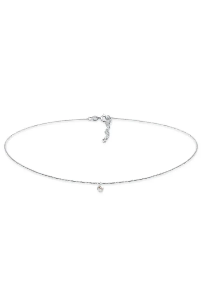 Elli Choker Turmalinquarz Solitär Anhänger 925 Silber Ketten 1 ct Damen