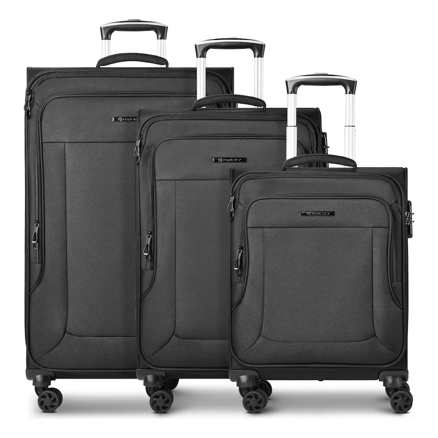 Franky Melbourne 3.0 4-Rollen Kofferset 3tlg. mit Dehnfalte Reisetaschen 1 ct Schwarz Herren