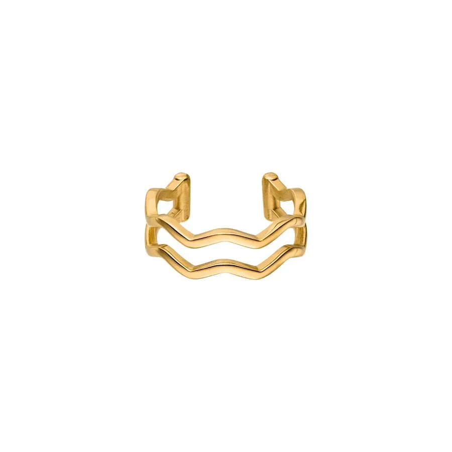 Purelei Waves Ring 100% Edelstahl Ringe 1 ct Hellbraun