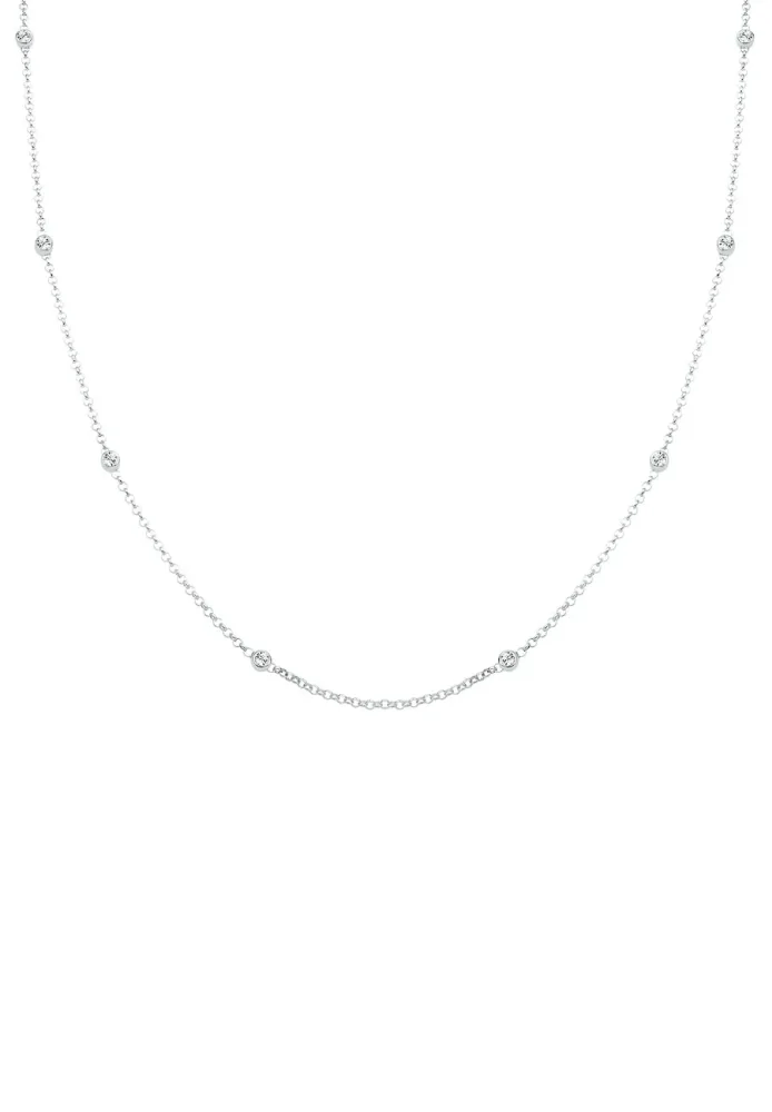 Elli - Halskette Kristalle, 45cm, Weiss