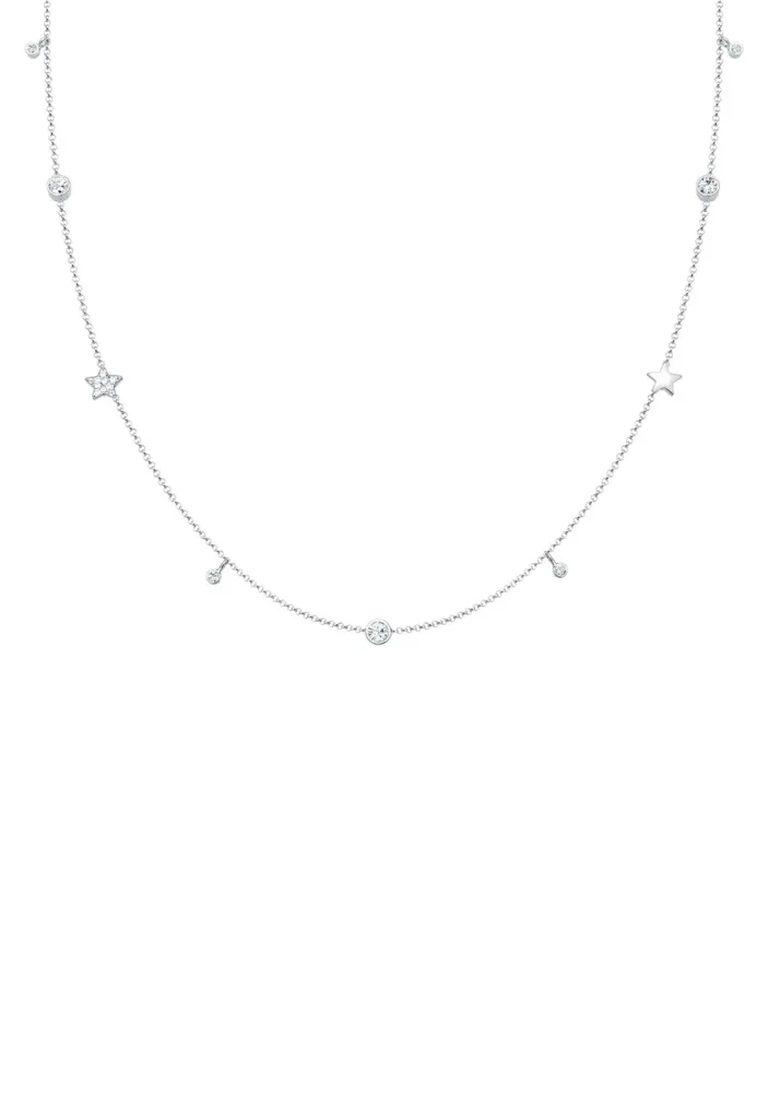 Elli Solitär Sterne 925 Silber, mit Kristallen von Swarovski® Ketten 1 ct Damen