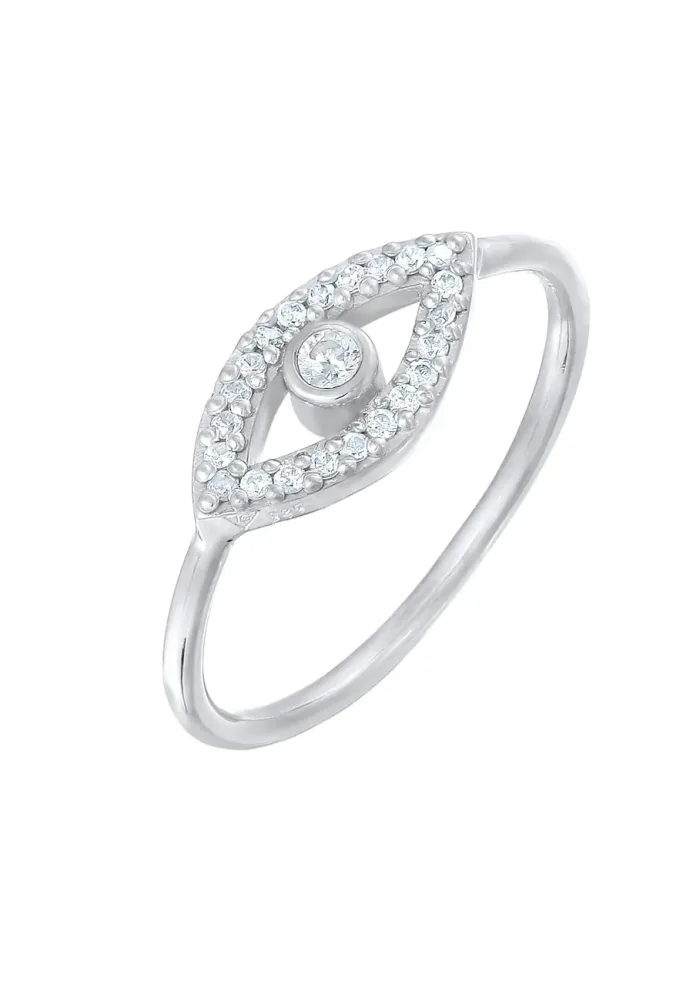 Elli Evil Eye Zirkonia Kristalle 925 Silber Ringe 1 ct Damen