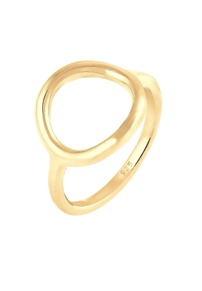 Elli Kreis Rund Geo Statement 925 Sterling Silber Ringe 1 ct Damen