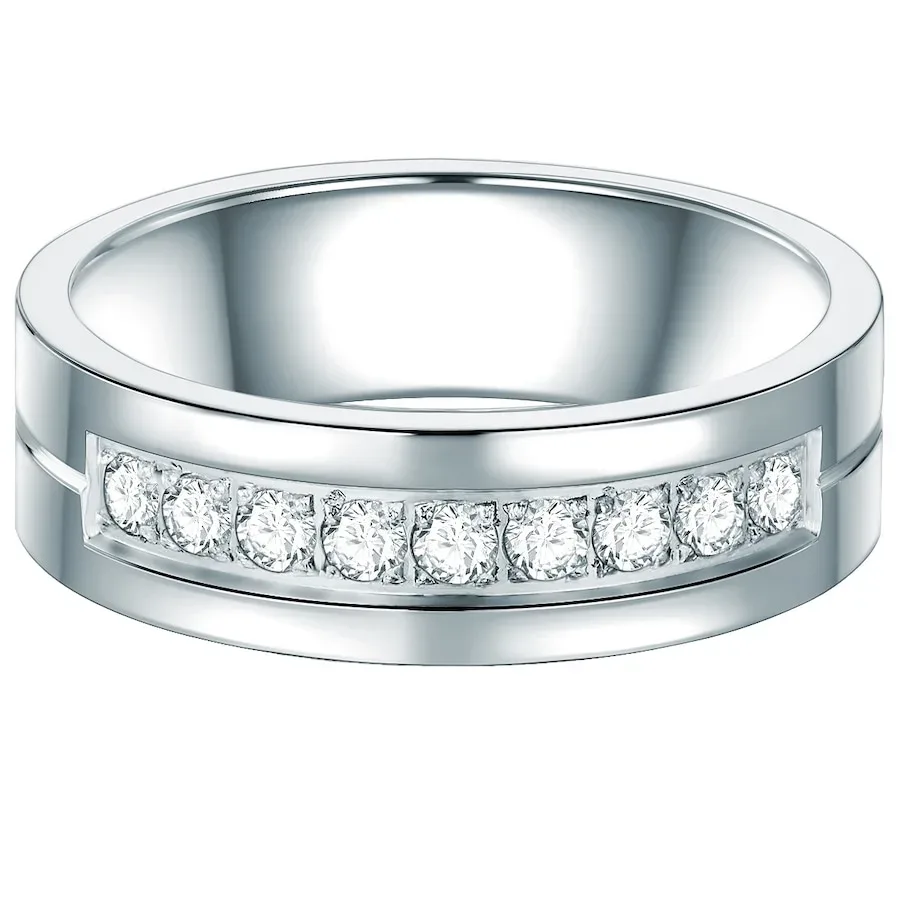 Trilani Ring Edelstahl Zirkonia in Silber Ringe 1 ct Damen