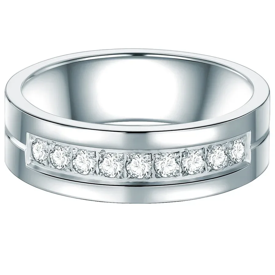 Trilani Ring Edelstahl Zirkonia in Silber Ringe 1 ct Damen