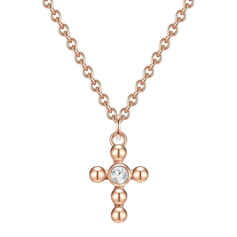 Glanzstücke München Halskette Kreuz Sterling Silber Topas in Silber Ketten 1 ct Damen