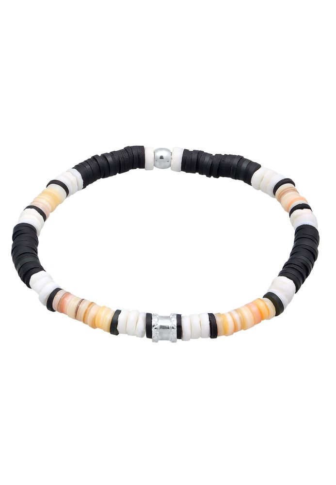 KUZZOI Herren Heishi Beads Vintage Surfer 925 Silber Herrenschmuck 1 ct