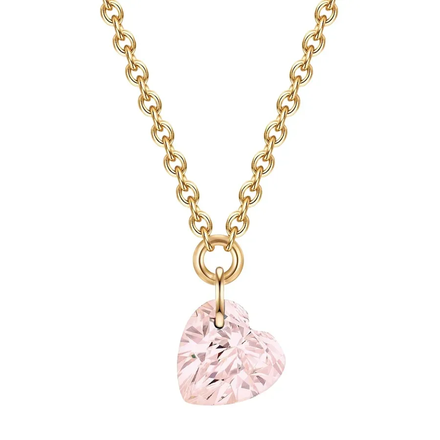 Glanzstücke München Halskette Herz Sterling Silber Spinell in Roségold Ketten 1 ct Damen