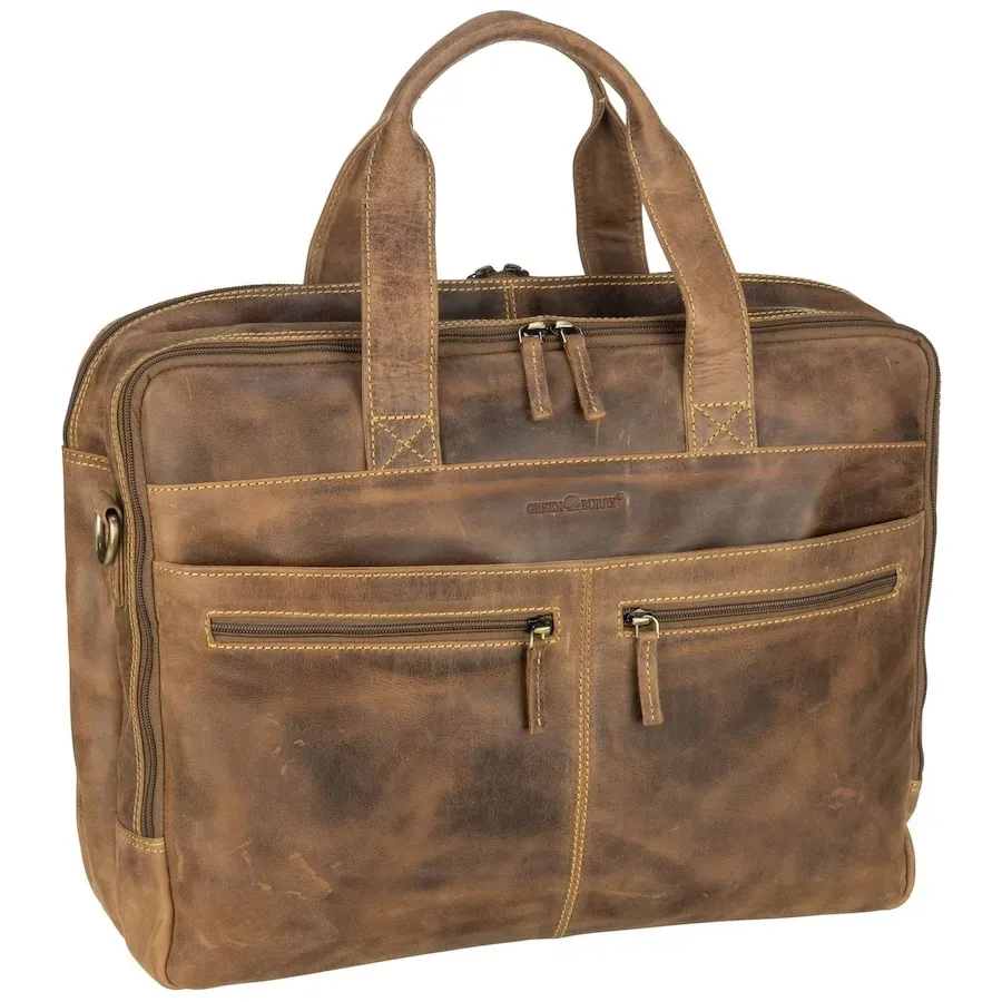 Greenburry Vintage Aktentasche Leder 42 cm Laptopfach Laptoptaschen 1 ct Braun Herren