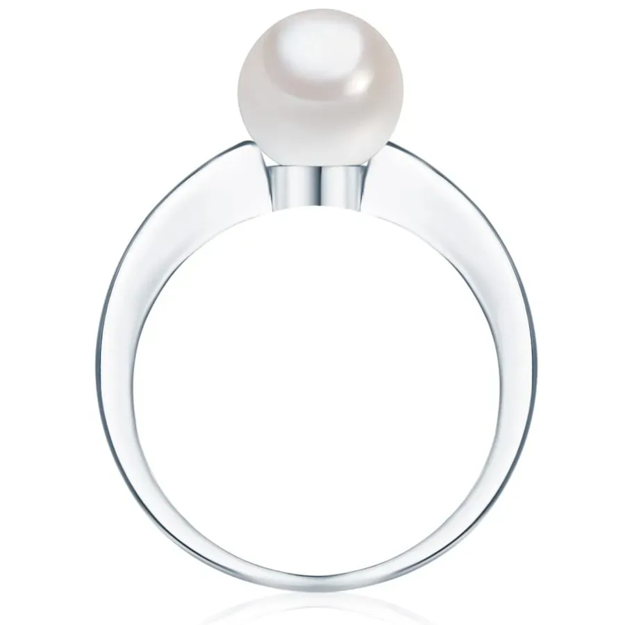Rafaela Donata Ring Sterling Silber Zirkonia Muschelkernperle in Silber Ringe 1 ct Damen