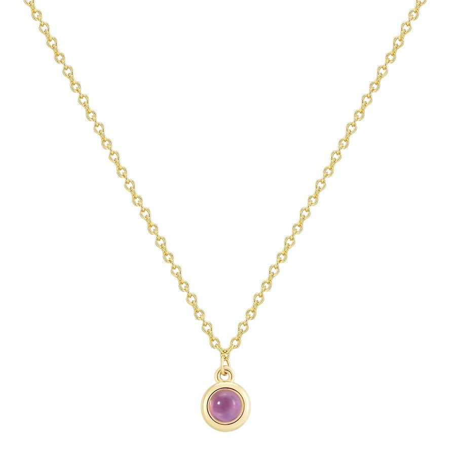 Glanzstücke München Halskette aus Sterling Silber in gelbgold mit Amethyst Ketten 1 ct Damen