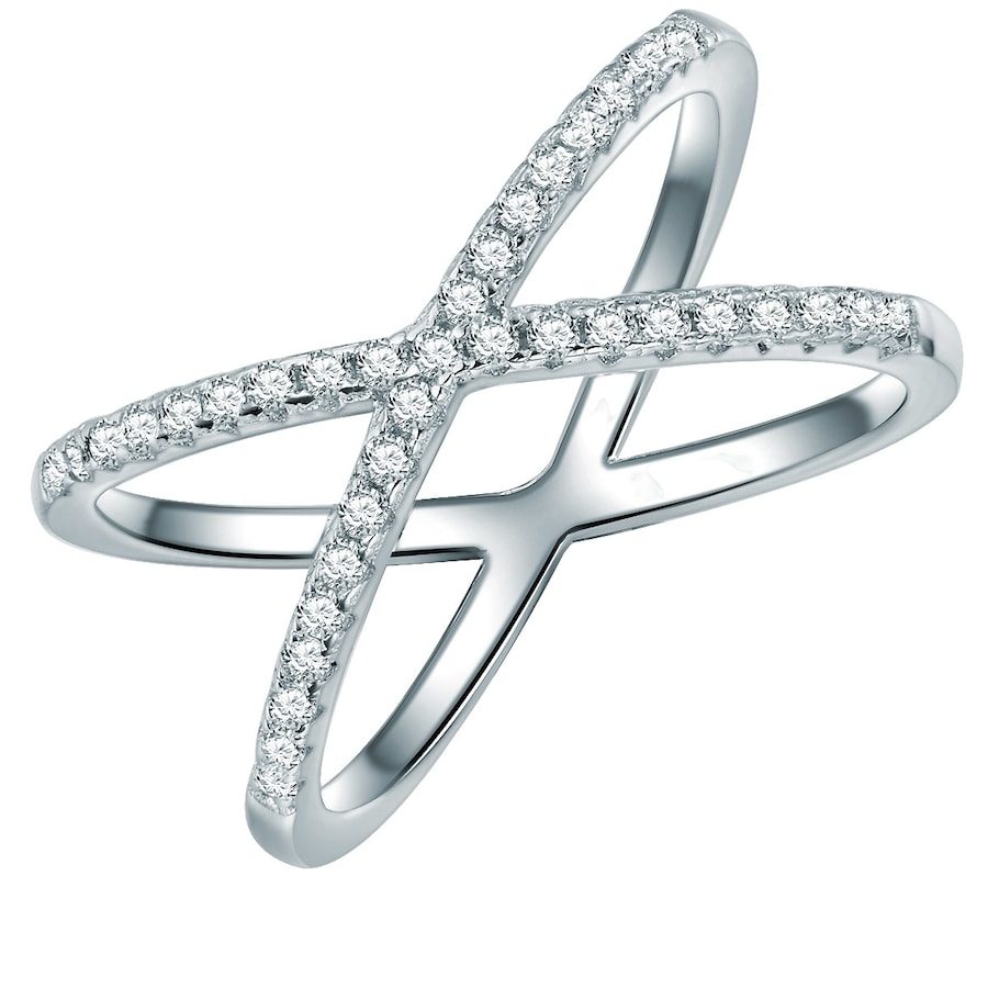 Lulu & Jane Ring Sterling Silber Zirkonia in Silber Ringe 1 ct Damen