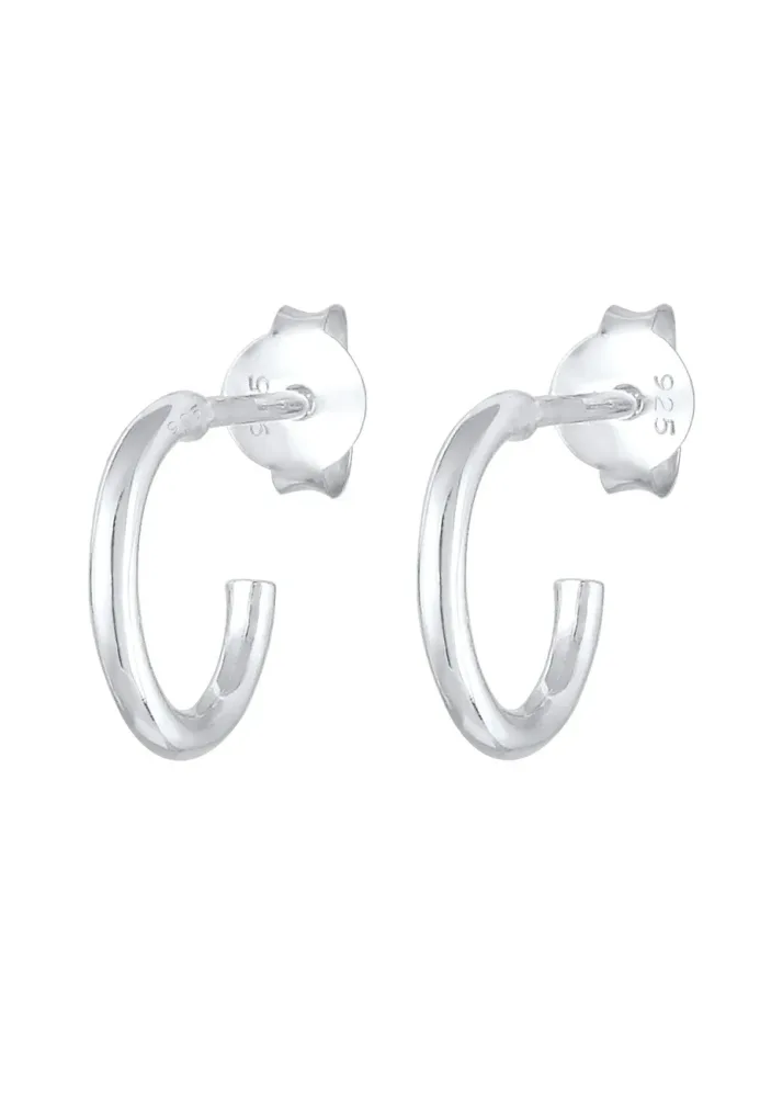 Elli Basic Timeless Creolen Must-Have Trend 925 Silber Ohrringe 1 ct Damen