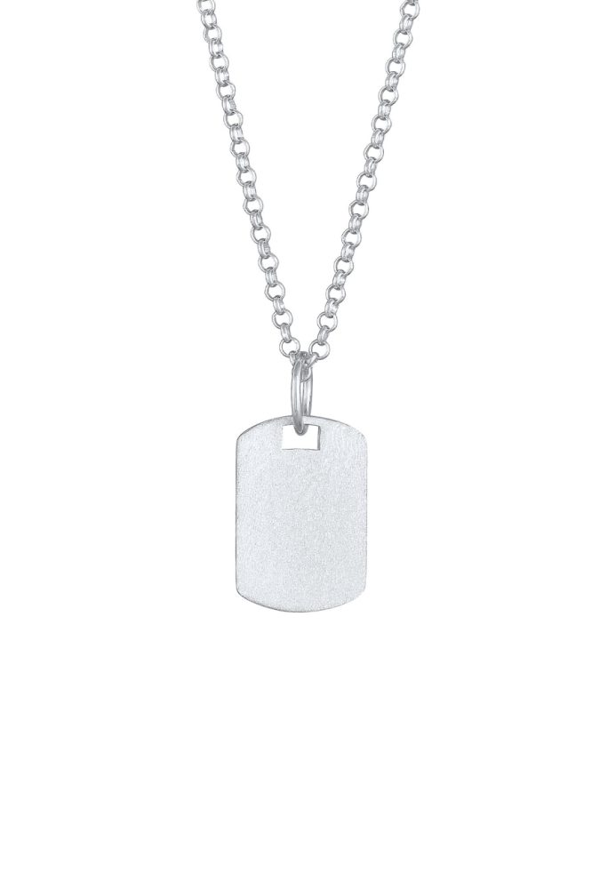 KUZZOI Marke Military Platte Brushed 925 Silber Ketten 1 ct Herren