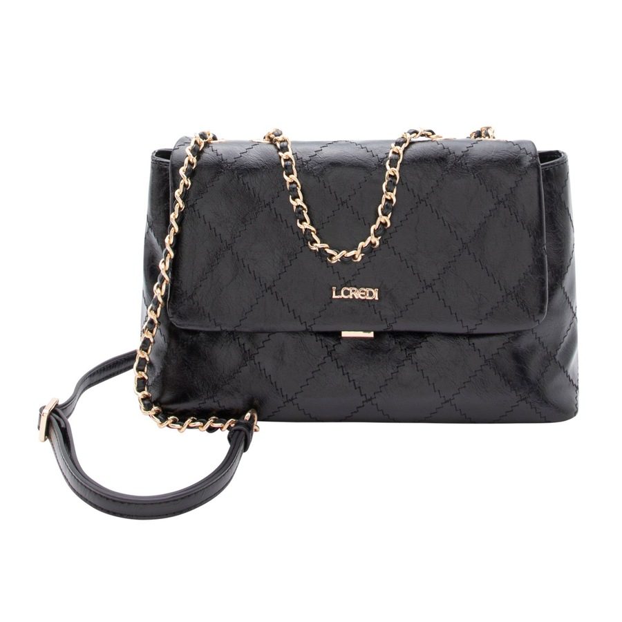 L.CREDI Remalia Schultertasche Handtaschen 1 ct Schwarz Damen