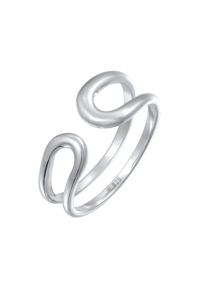 Elli PREMIUM Elli PREMIUM Ring Offen Modern Verstellbar 925 Silber Ringe 1 ct Damen