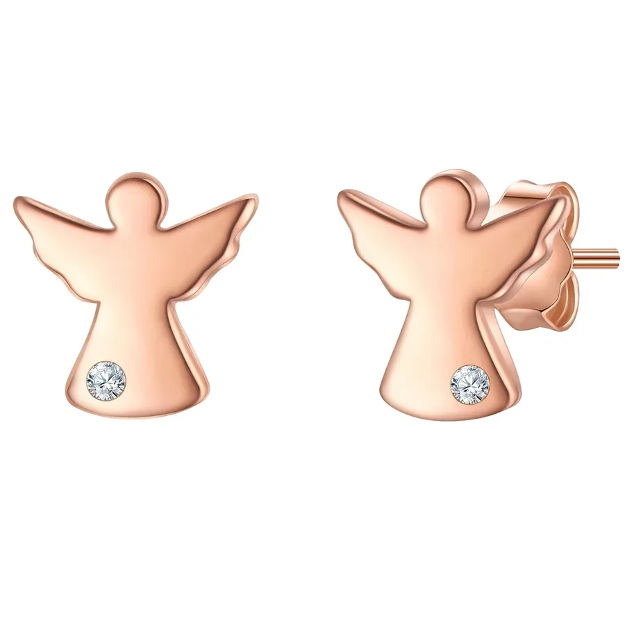 Glanzstücke München Ohrstecker Engel aus Sterling Silber in roségold mit Lab Grown Diamond Ohrringe 1 ct Damen
