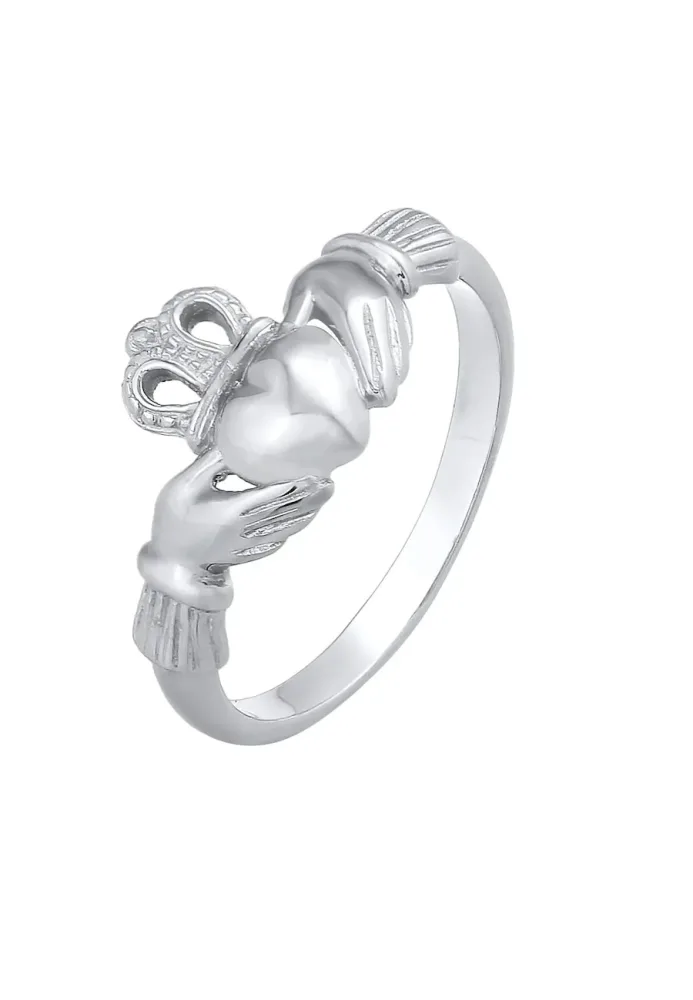 Elli - Ring Claddagh Herz Krone Königlich, 56mm, Silber