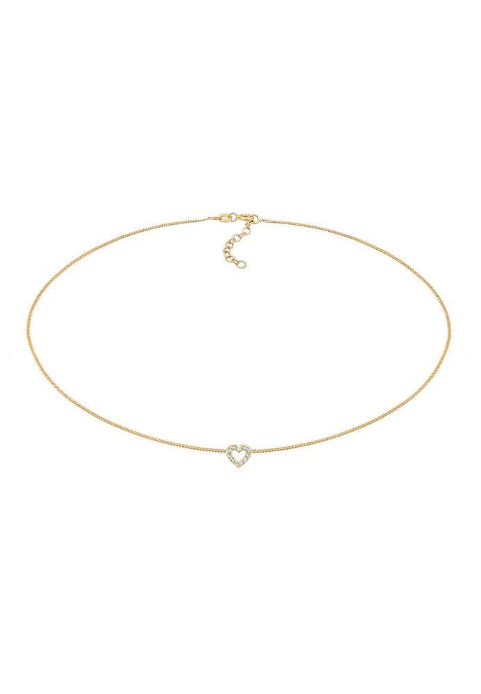 Elli Choker Herz 925 Silber, mit Kristallen von Swarovski® Ketten 1 ct Damen