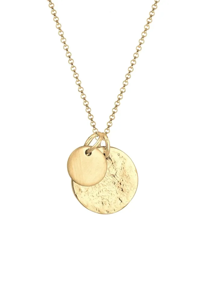 Elli Plättchen Münzen Geo-Organic Look 925 Silber Ketten 1 ct Damen