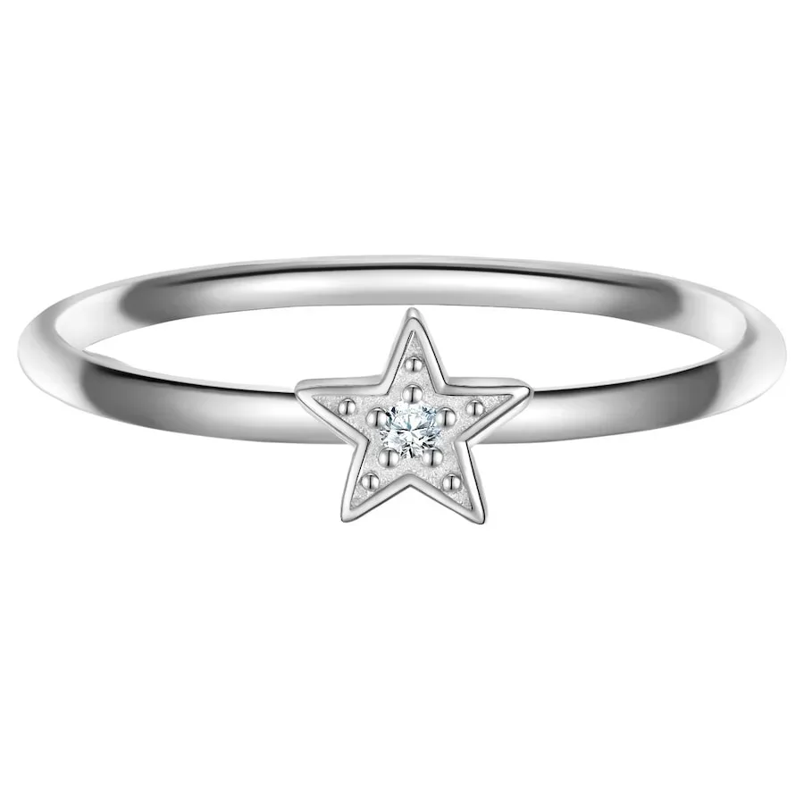 Glanzstücke München Ring Stern aus Sterling Silber in Silber mit Zirkonia Ringe 1 ct Damen