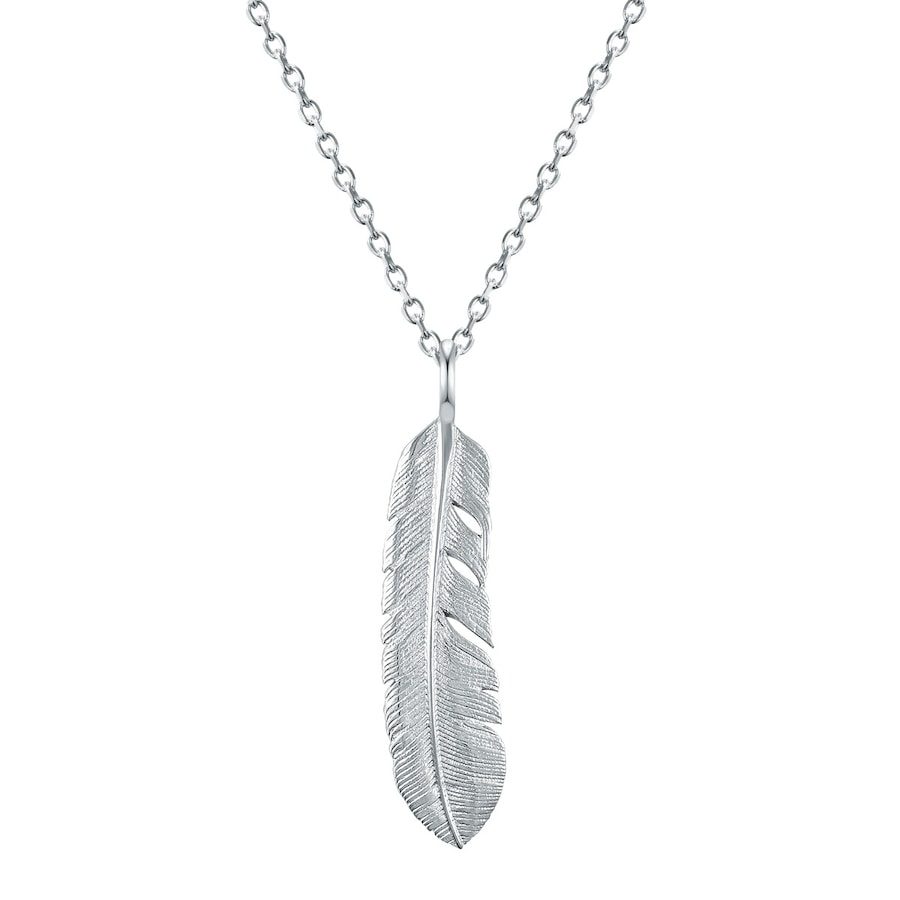 EASTSIDE Halskette Feder Edelstahl in Silber Ketten 1 ct Damen