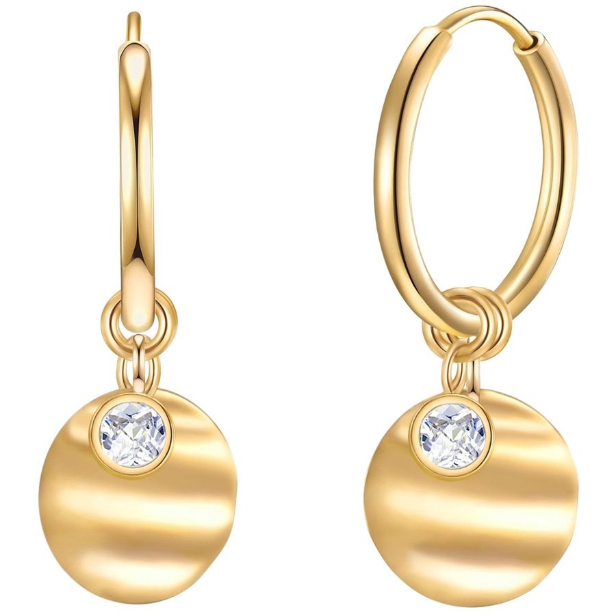 EASTSIDE Creolen Edelstahl Zirkonia in Gelbgold Ohrringe 1 ct Damen