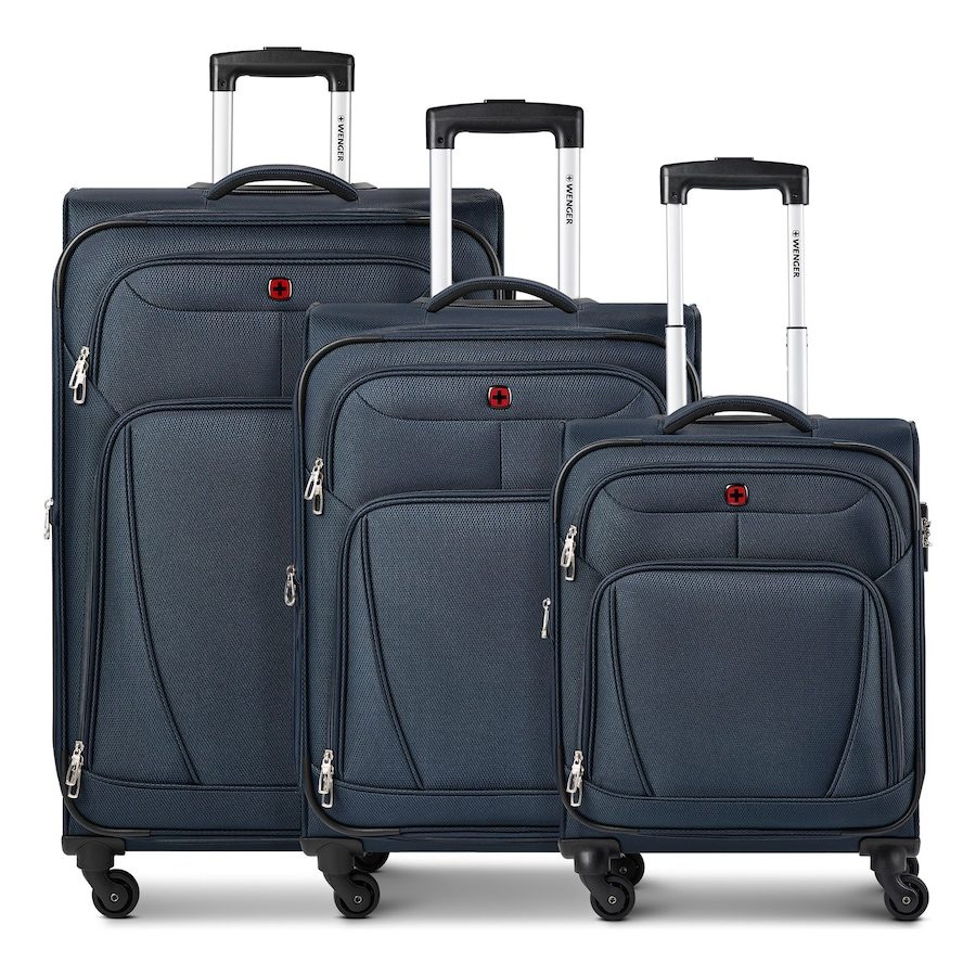 Wenger Beaumont 4 Rollen Kofferset 3-teilig mit Dehnfalte Reisetaschen 1 ct Schwarz Herren