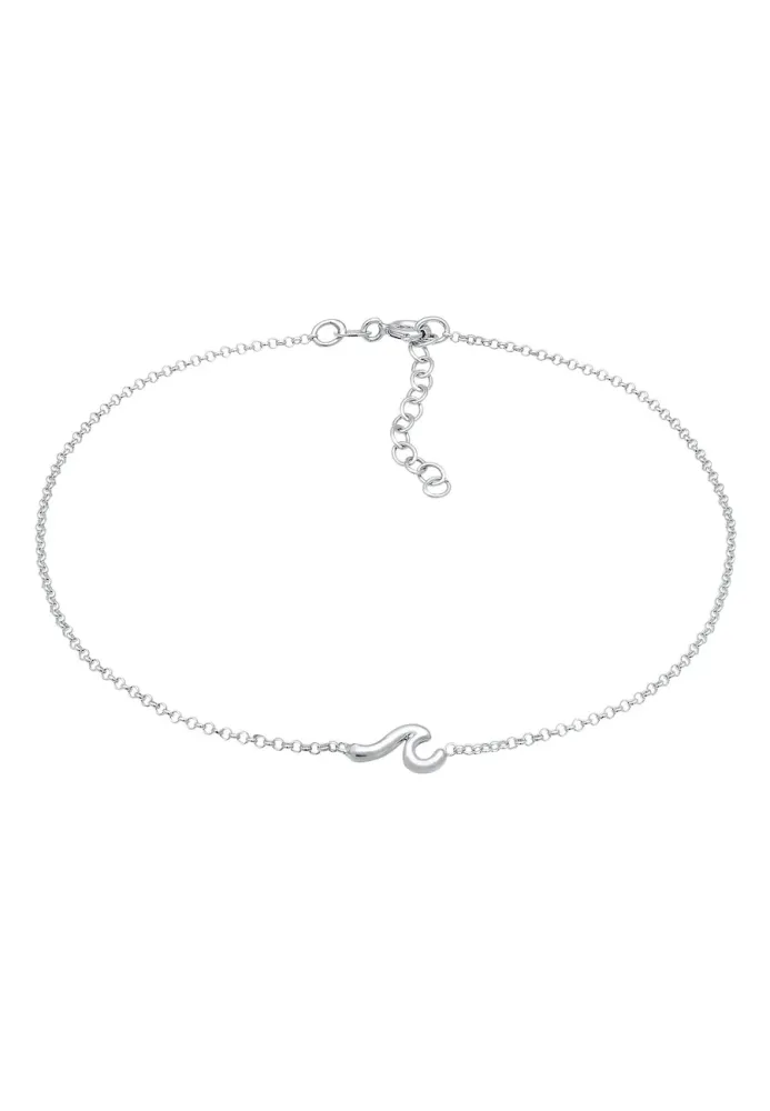 Elli Wellen Wave Strand Maritim 925er Silber Fußschmuck 1 ct Damen