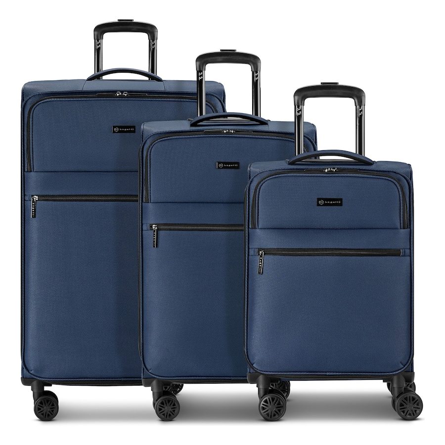 Bugatti Valencia Soft 4 Rollen Kofferset 3-teilig mit Dehnfalte Reisetaschen 1 ct Violett Herren