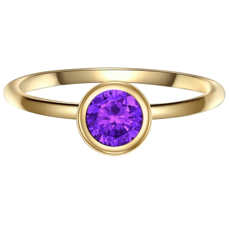 Glanzstücke München Ring Sterling Silber Amethyst in Gelbgold Ringe 1 ct Damen