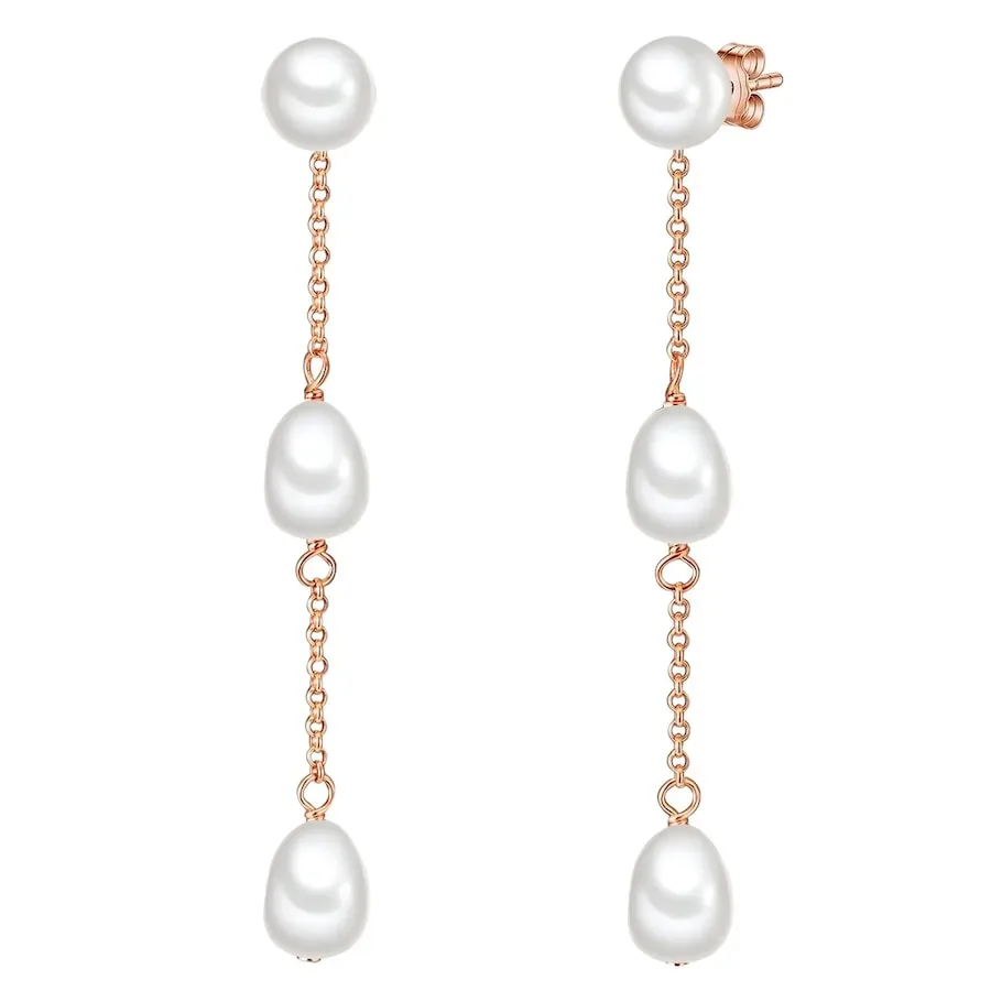 Valero Pearls Perlen-Ohrhänger aus Sterling Silber in silber mit Süßwasser-Zuchtperle Ohrringe 1 ct Damen