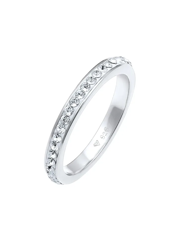 Elli - Ring Bandring Kristall Klassisch, 62mm, Weiss