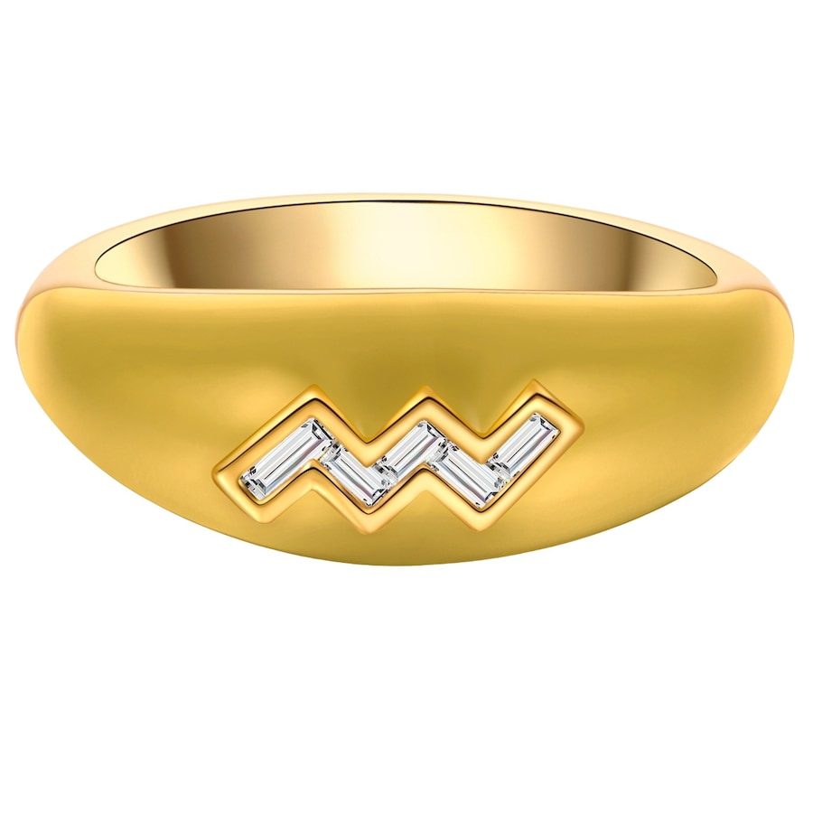 Glanzstücke München Ring Sternzeichen Wassermann aus Sterling Silber in Gelbgold mit Zirkonia Ringe 1 ct Damen