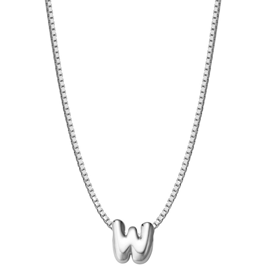 Glanzstücke München Halskette Buchstabe W aus Sterling Silber in silber Ketten 1 ct Damen