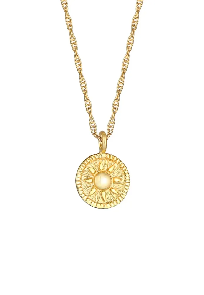Elli - Halskette Sonnen Anhänger, 42cm, Gold